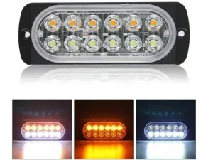 Estroboscópica ambar + blanca 12 led