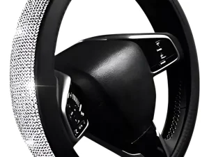 Cubre volante negro con diamantes
